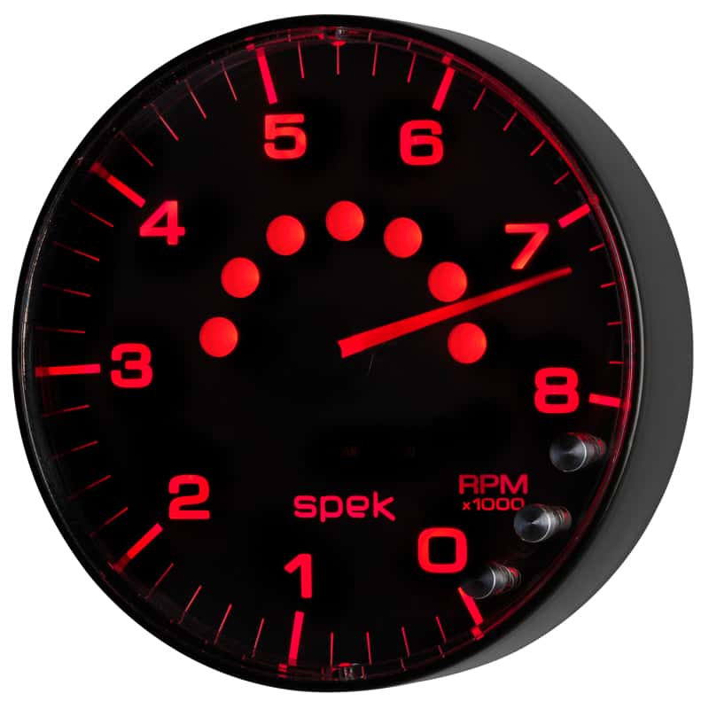 AutoMeter — Autometer Spek-Pro Gauge Tachometer 5in 8K Rpm W/Shift Light & Peak Mem Black/Black
GA 5" 8KRPM BFB SPEK - view 16