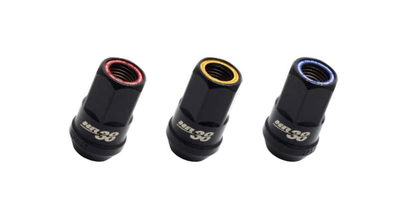 Wheel Mate — Wheel Mate Muteki HR38 Open End Lug Nuts 12x1.50 Black Chrome / Blue Ring - view 2
