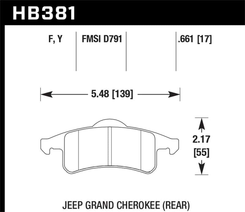 Hawk Performance — Hawk 99-04 Jeep Grand Cherokee LTS Street Rear Brake Pads
Disc Brake Pad - view 2