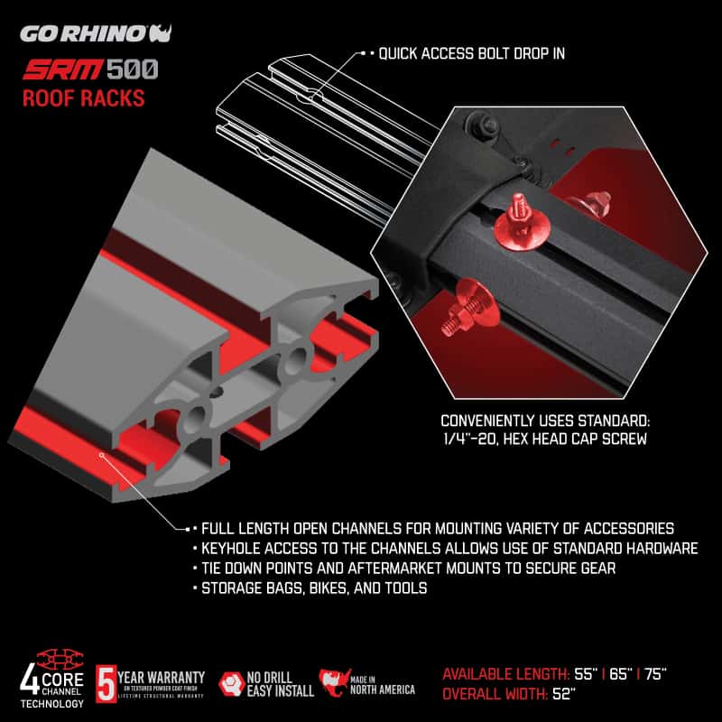 Go Rhino — Go Rhino SRM 500 Roof Rack - 55in
SRM500 Flat Rack - view 6