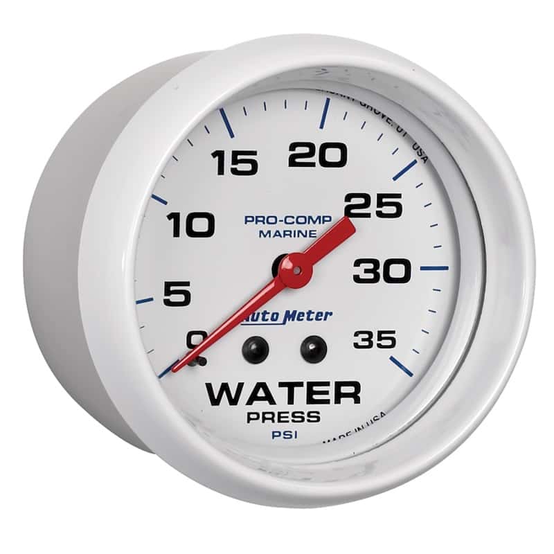 AutoMeter — Autometer AutoGage 2-5/8in. / 35 PSI Mechanical Water Press Gauge - Marine White
GA 2.6" WP 35 M MW - view 6