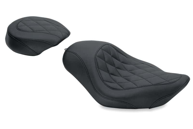 Mustang Motorcycle — Mustang 04-21 Harley Sportster Wide Tripper Solo Seat Diamond Stitch - Black - view 1