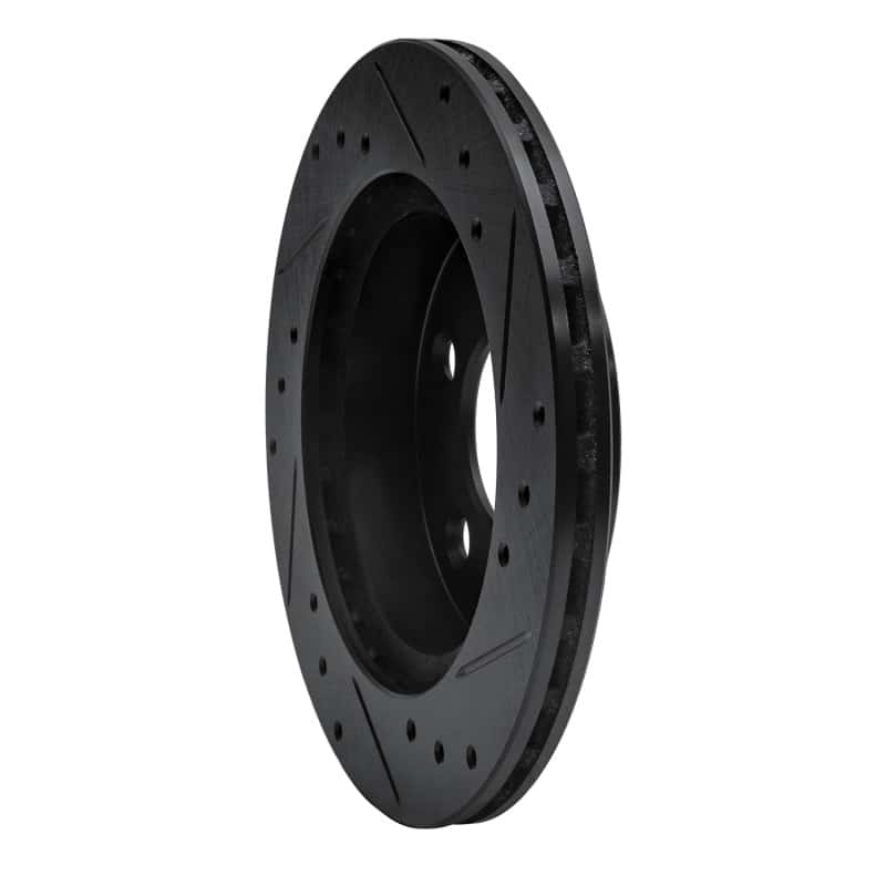 R1 Concepts — R1 93-98 Ford Thunderbird Rear Left Drilled & Slotted Black Brake Rotor
R1 Brake Rotor Drill - view 4