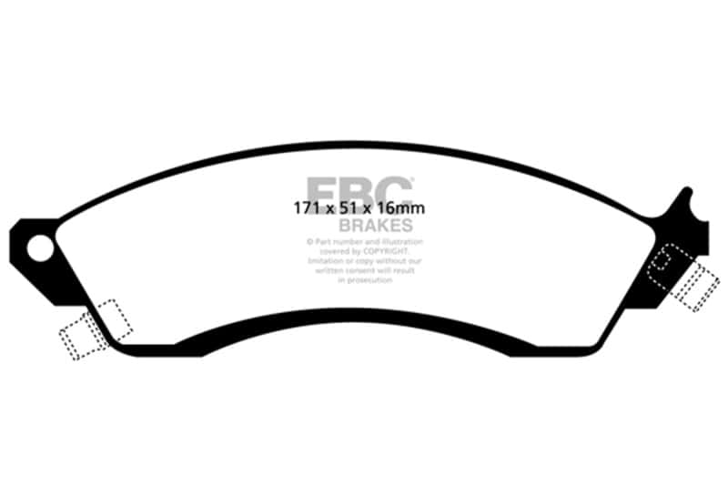 EBC — EBC 85-88 Chevrolet Camaro (3rd Gen) 2.8 (Performance Package) Bluestuff Front Brake Pads
Disc Brake Pad - view 4