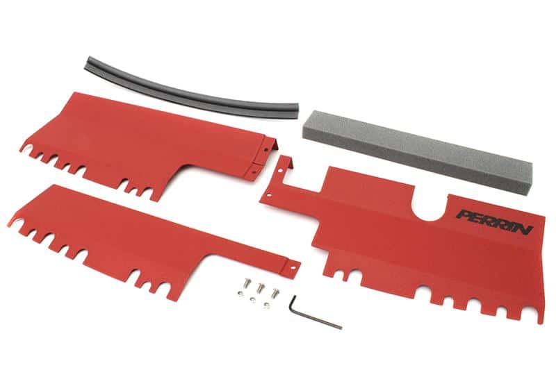 Perrin Performance — PERRIN 15-21 Subaru WRX/STI Radiator Shroud (With/Without OEM Intake Scoop) - Red - view 5