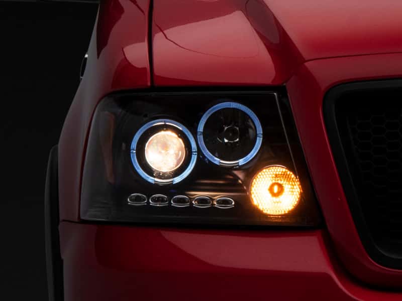 Raxiom — Raxiom 04-08 Ford F-150 Dual LED Halo Projector Headlights- Black Housing (Clear Lens)
Headlights - view 1