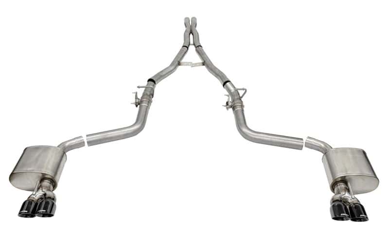 CORSA Performance — Corsa 15-23 Challenger SRT/Hellcat/Demon/Redeye 2.75in Valved CB DRE w/ Twin 3.5in Pol Blk PVD Tips
Exhaust - view 3