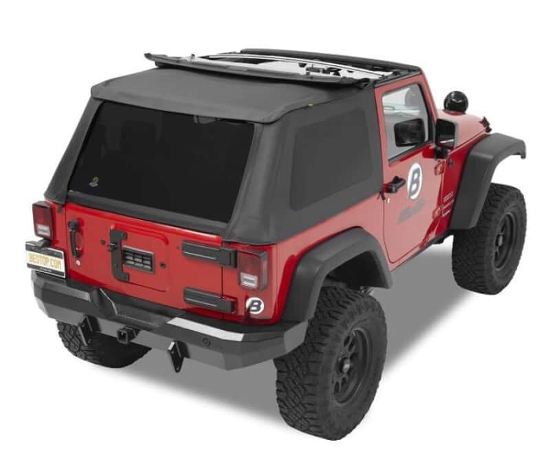 Bestop — Bestop 07-18 Jeep Wrangler JK 2-Door A-Top Trektop (Blk Diamond Tinted Windows No Door Skins)
Replace-A-Top TT - view 1
