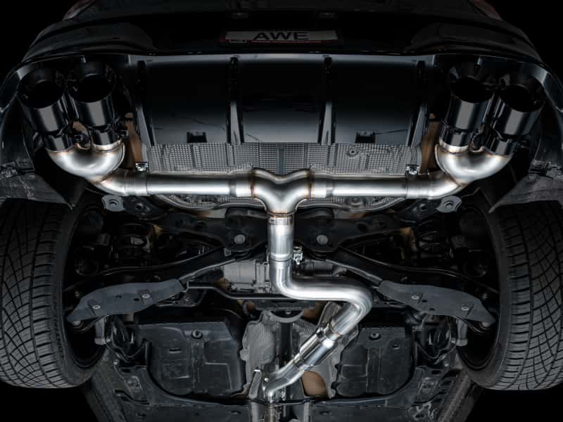AWE Tuning — AWE MK8 Volkswagen Golf R 3in Track Edition Quad Exhaust - Diamond Black Tips
Track Catback - view 14