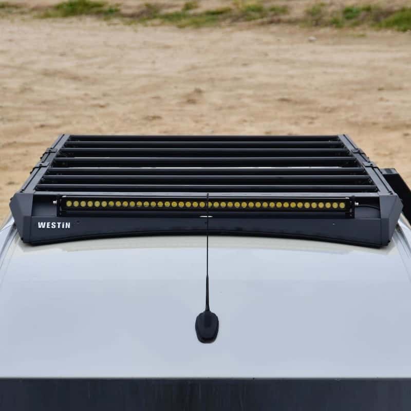 Westin — Westin 19-23 Mercedes-Benz Sprinter 144in WB/High Roof Mesa Roof Rack - Textured Black - view 7
