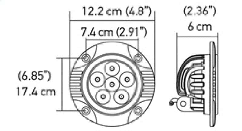 Hella — Hella Value Fit 90mm 6 LED Light - FLSH Off Road Spot Light
Auxiliary Light - view 5