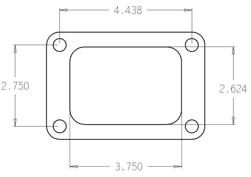 Cometic Gasket — Cometic Garrett T6 .010in Rubber Coated Stainless Turbo Inlet Flange Gasket
Turbo Inlet Gasket - view 1