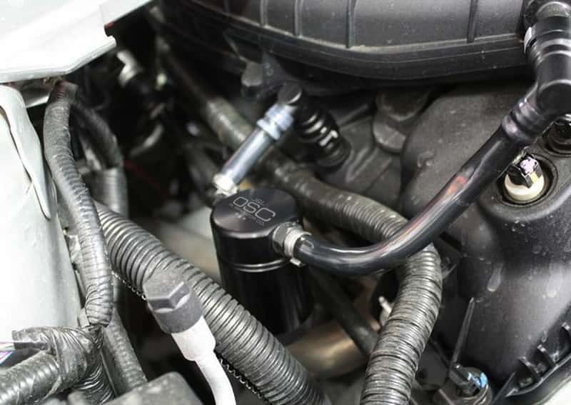 J&L — J&L 11-17 Ford Mustang V6 Passenger Side Oil Separator 3.0 - Black Anodized
Oil Separator - view 3