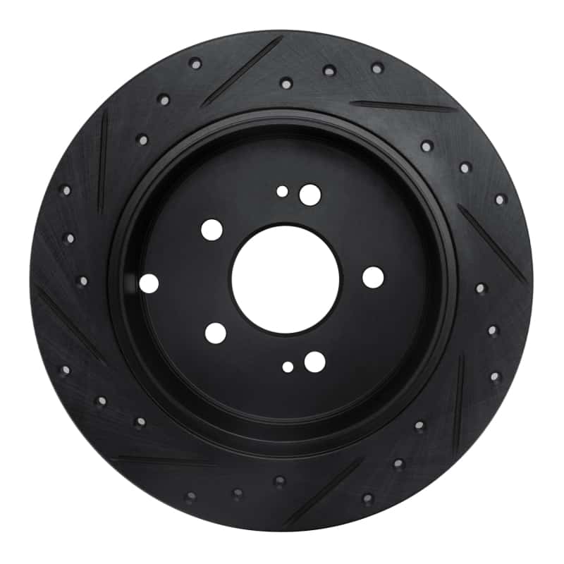R1 Concepts — R1 04-11 Mitsubishi Endeavor Rear Right Drilled & Slotted Black Brake Rotor
R1 Brake Rotor Drill - view 5