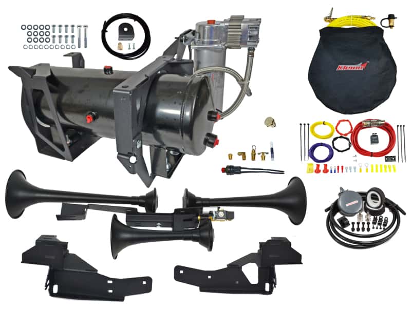 Kleinn Air Horns — Kleinn 07-19 Chevrolet Silverado 2500 HD/ 3500 HD Onboard Air System w/ Model 730 Horns
Train Horn - view 1