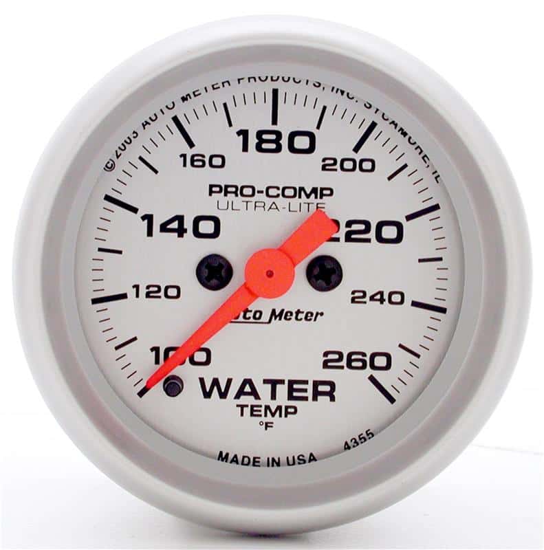 AutoMeter — Autometer Ultra-Lite 52mm 100-260 degree F Full Sweep Electronic Water Temperature Gauge
2-1/16in WATER TEMP - view 2