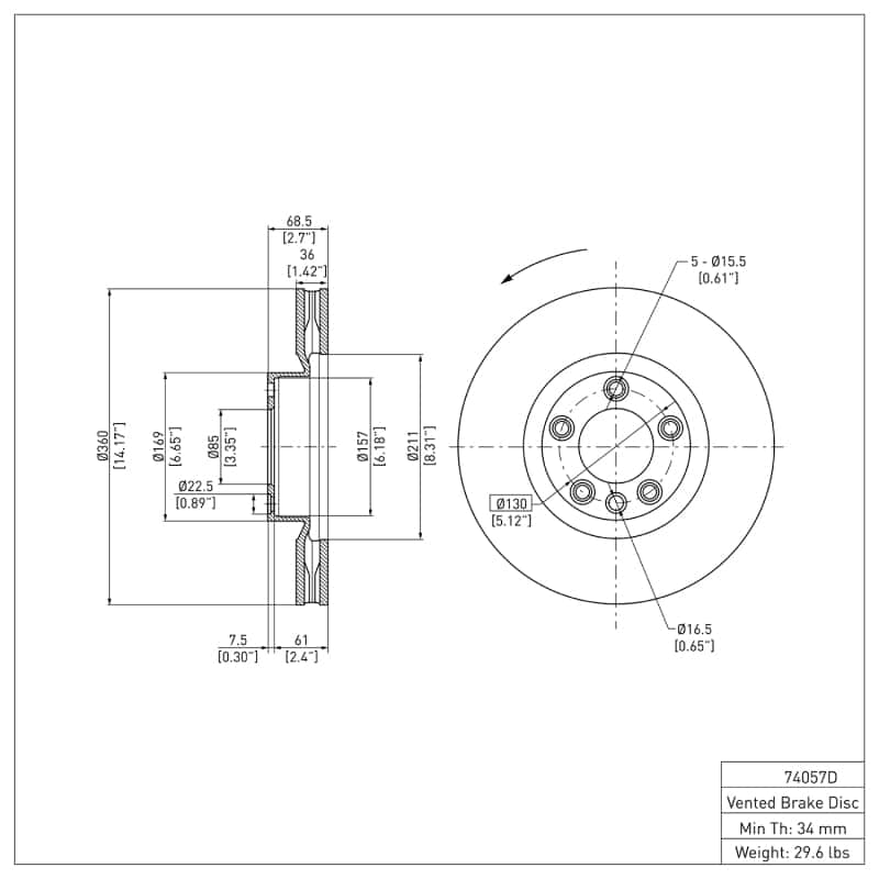 DFC — DFC 11-18 Porsche Cayenne Left Front GeoSPEC Coated Rotor
DFC Brake Rotor - view 6