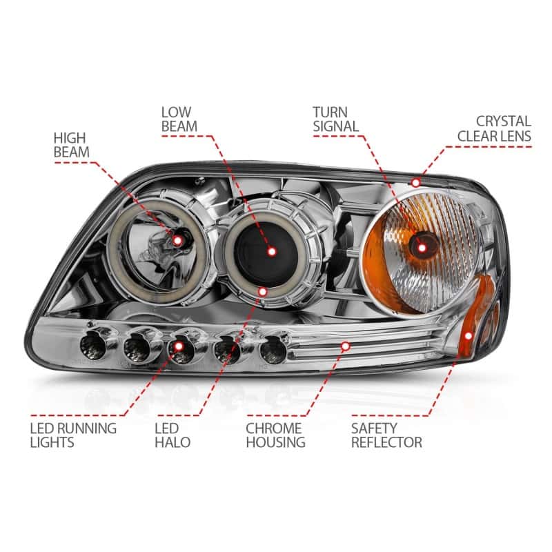 ANZO — ANZO 1997.5-2003 Ford F-150 Projector Headlights w/ Halo Chrome 1pc
Head Light Set
HdLtSet - view 6