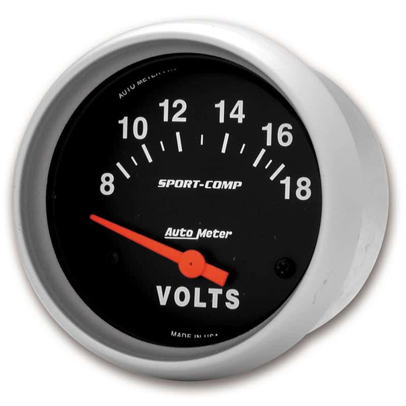 AutoMeter — Autometer Sport-Comp 2 5/8in 8-18 Volt Short Sweep Electric Voltmeter Gauge
2-5/8" VOLTMETER, 8- - view 2