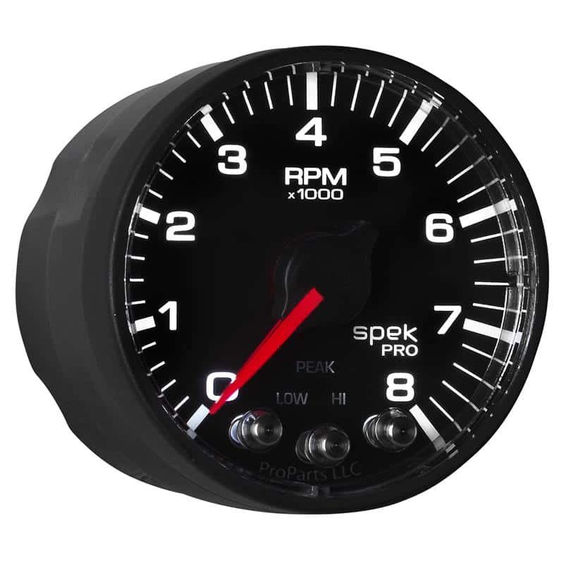 AutoMeter — Autometer Spek-Pro Black 2 1/16 inch 8K RPM Tach w/ Shift Light and Peak Memory
GA 2" 8KRPM BFB SPEK - view 7