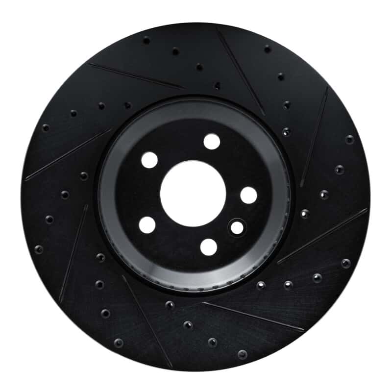 R1 Concepts — R1 20-25 Jaguar E-Pace Front Right Drilled & Slotted Black Brake Rotor
R1 Brake Rotor Drill - view 1