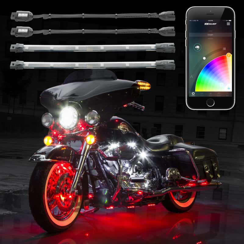 XKGLOW — XK Glow Strip Million Color XKCHROME Smartphone App ATV/Motorcycle LED Light Kit 6xPod + 2x10In - view 3