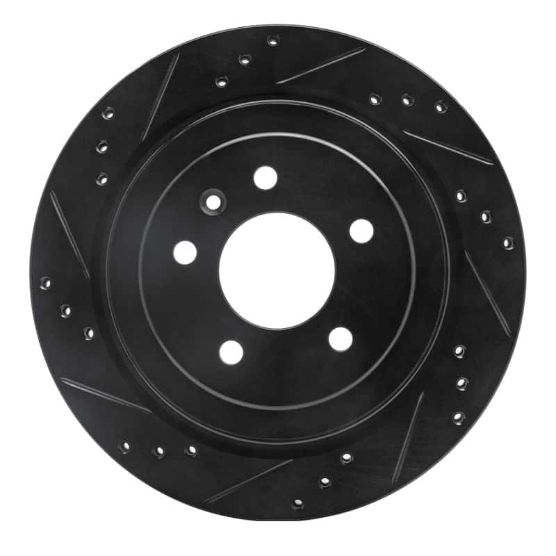 R1 Concepts — R1 13-19 Cadillac ATS Rear Left Drilled & Slotted Black Brake Rotor
R1 Brake Rotor Drill - view 1