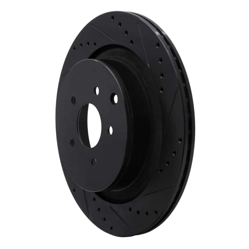 R1 Concepts — R1 09-24 Infiniti Q70L Rear Right Drilled & Slotted Black Brake Rotor
R1 Brake Rotor Drill - view 2