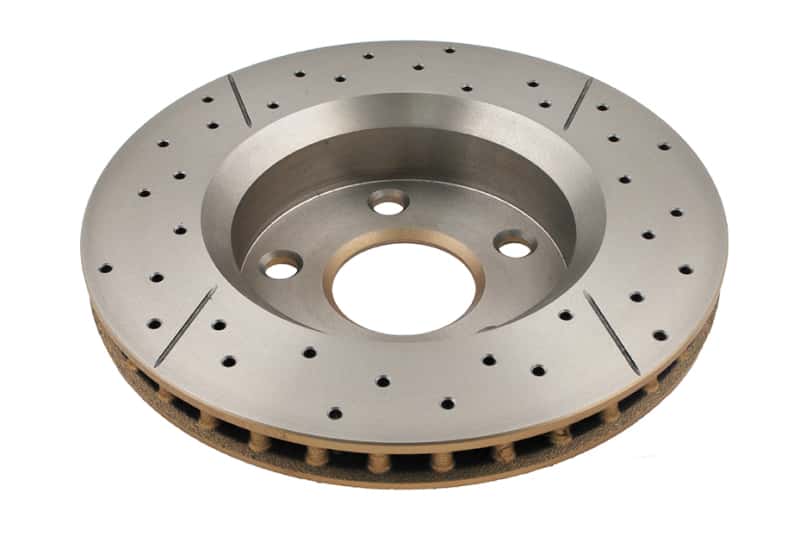 DBA — DBA 07-17 Jeep Wrangler Front Drilled & Slotted Street Series X-Gold Rotor
X Street Series
Brake Rotor - view 3