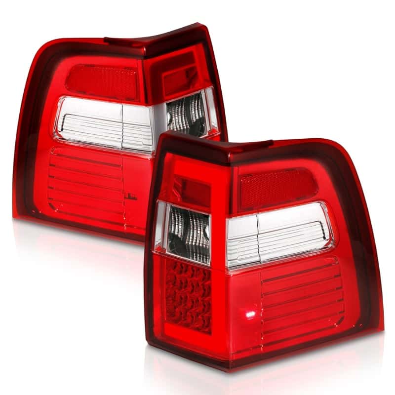 ANZO — ANZO 07-17 For Expedition LED Taillights w/ Light Bar Chrome Housing Red/Clear Lens - view 7