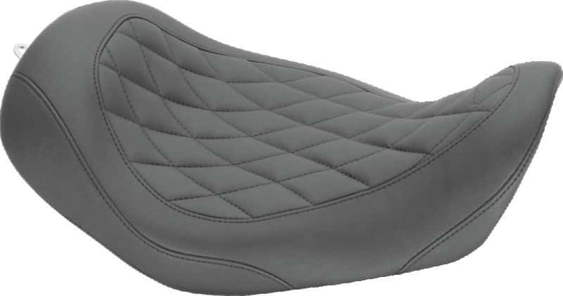 Mustang Motorcycle — Mustang 06-17 Harley Dyna Wide Tripper Solo Seat Diamond Stitch- Black - view 1