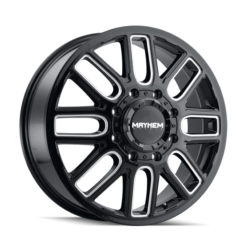 Mayhem — Mayhem 8107D Cogent Dually 20x8.25 / 8x200 BP / -192mm Offset / 142mm Hub Blk w/ Milled Spokes Wheel
MAYHEM 8107D - view 3