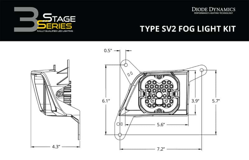 Diode Dynamics — Diode Dynamics SS3 Pro Type SV2 Kit ABL - White SAE Fog - view 9