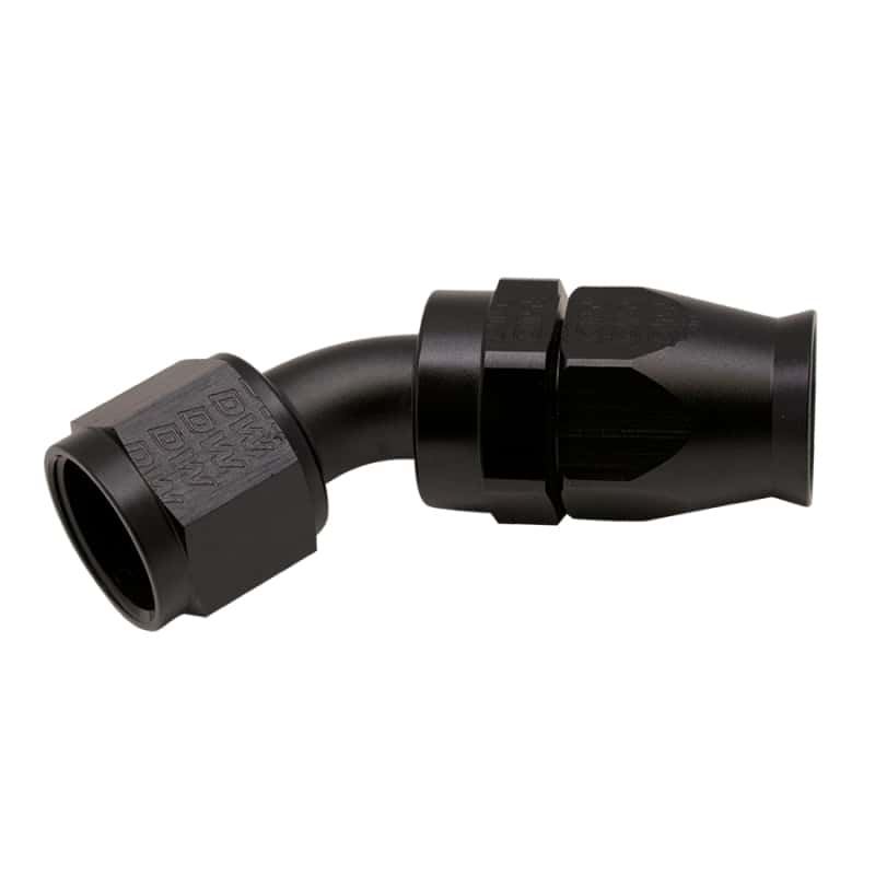 DeatschWerks — DeatschWerks 10AN Female Swivel 45-Degree Hose End PTFE (Incl Olive Insert) - Anodized Matte Black
Lines & Fittings - view 1