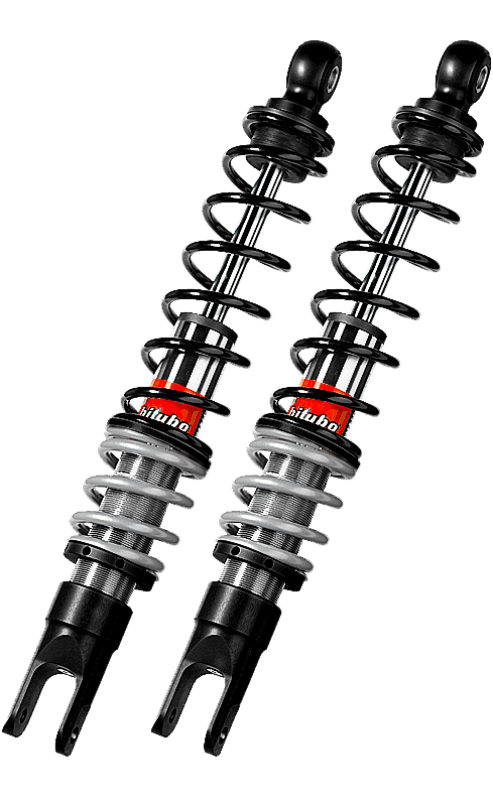 Bitubo Suspension — Bitubo YGB0 Twinshocks Rear Adjustable: Spring Preload,  Red And Black Springs - view 2