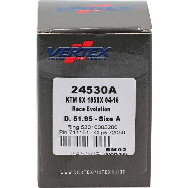 Vertex Pistons — Vertex Piston 04-11 KTM 105 SX 105cc Cast Race Evolution Stroker Piston Kit 112cc 15mm - view 4