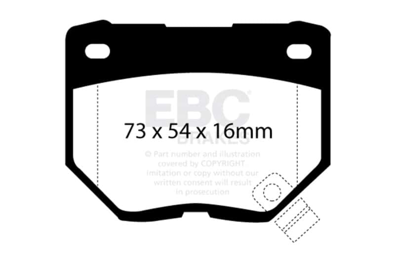 EBC — EBC 89-95 Nissan Skyline (R32) 2.6 Twin Turbo GT-R Redstuff Rear Brake Pads
Disc Brake Pad - view 2