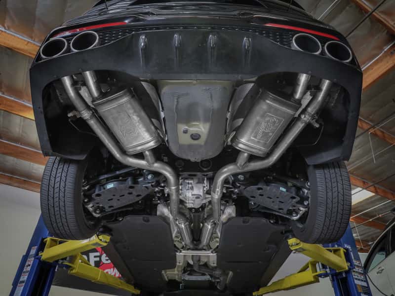 aFe — aFe Gemini XV 3in to Dual 2-1/2in 304 SS Cat-Back Exhaust w/ Cut-Out 18-21 Kia Stinger L4-2.0L (t)
Cat-Back Exhaust - view 6