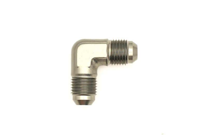 DeatschWerks — DeatschWerks 6AN Male Flare To 6AN Male Flare 90-Degree Coupler Fitting - view 1