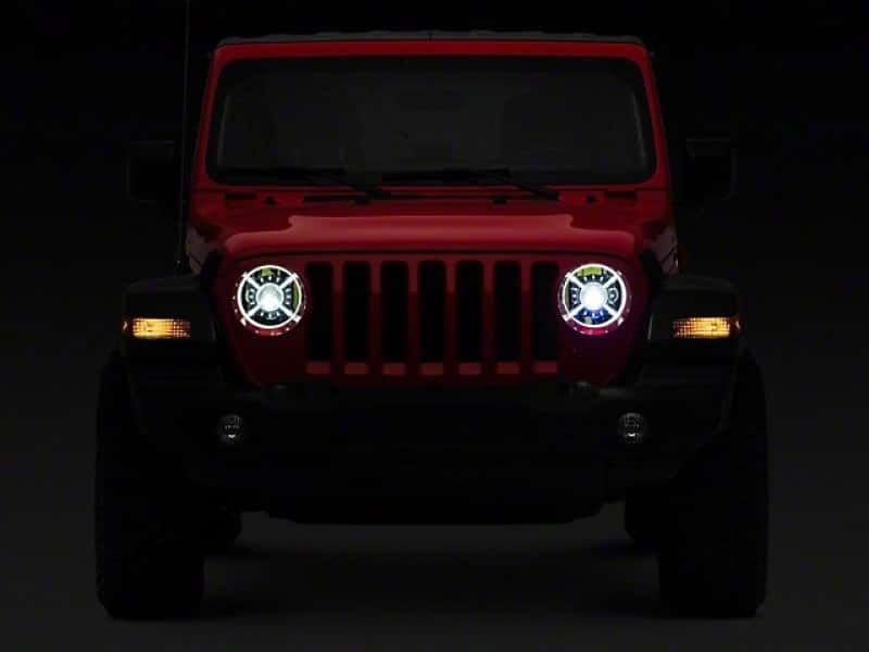 Raxiom — Raxiom 18-22 Jeep Wrangler JL/ JT 9-Inch LED Headlights w/ DRL and Halo- Black Housing (Clear Lens)
Headlights - view 2