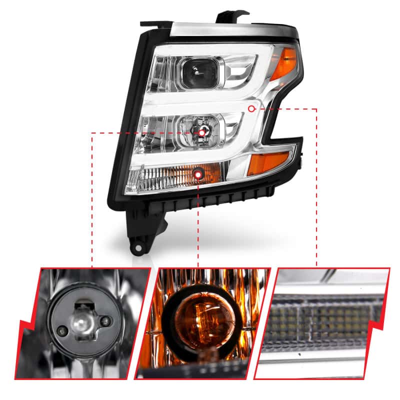 ANZO — ANZO 2015-2020 Chevy Tahoe Projector Headlights Plank Style Chrome w/DRL
Head Light Set
HdLtSet - view 9