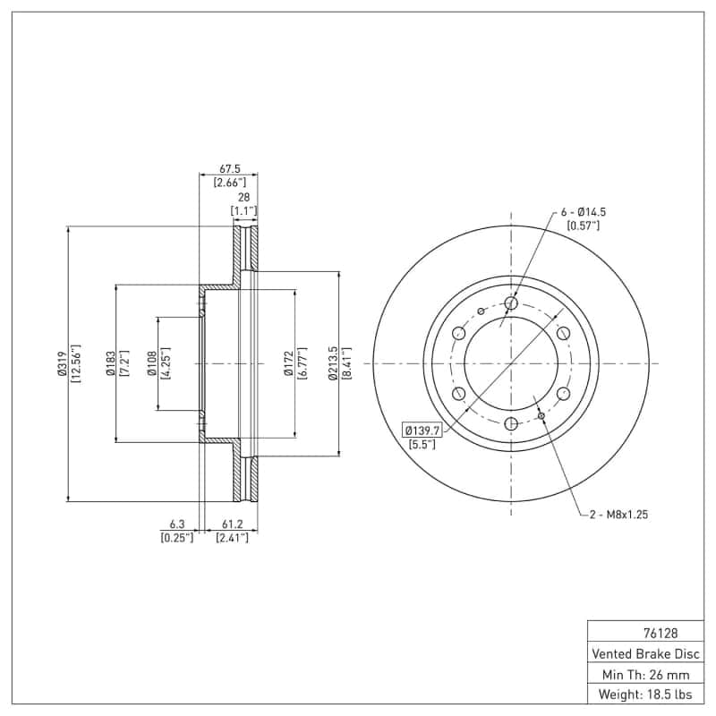DFC — DFC 05-23 Toyota Tacoma Front GeoSPEC Coated Rotor
DFC Brake Rotor - view 6