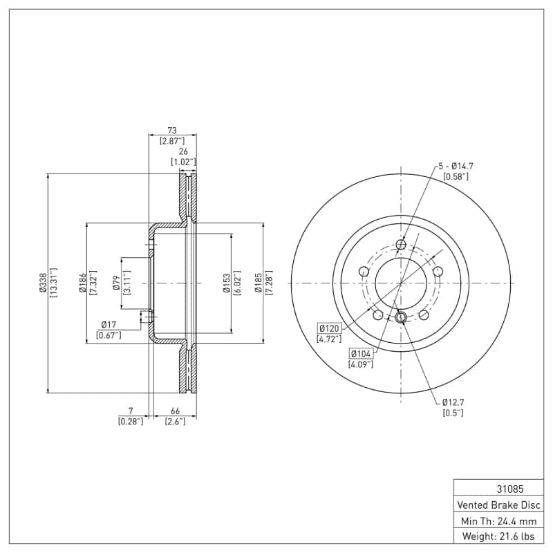 DFC — DFC 06-13 BMW 330i Front GeoSPEC Coated Rotor
DFC Brake Rotor - view 6