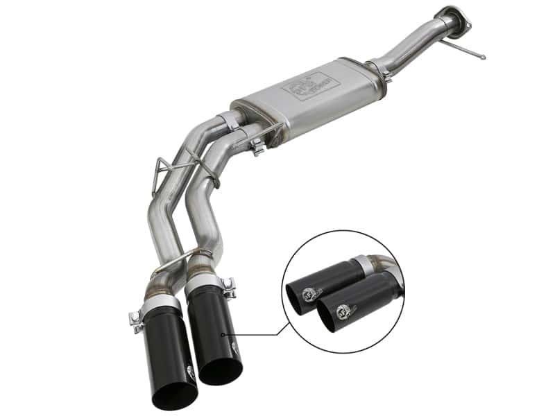 aFe — aFe Rebel Series Exht 3in SS Middle Side Exit CB w/ Black Tips 11-14 Ford F150 Ecoboost V6 3.5L (tt)
Cat-Back Exhaust - view 1
