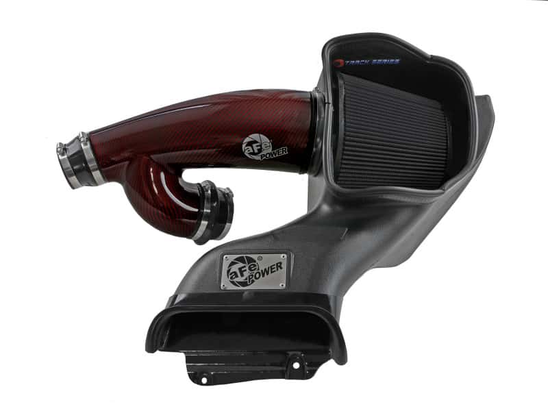 aFe — aFe 17-24 Ford F-150 Track Series Red Kevlar Carbon Fiber C/A Intake System w/Black Pro 5R Filter
Track Series Intake  - view 5