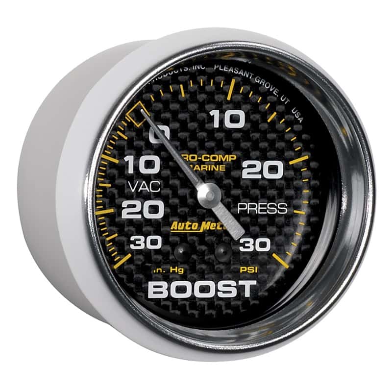 AutoMeter — Autometer Marine Carbon Fiber Gauge 2-5/8in Mechanical Vacuum/Boost Gauge 30INHG-30PSI
GA 2.6" BST 30 M MCF - view 6