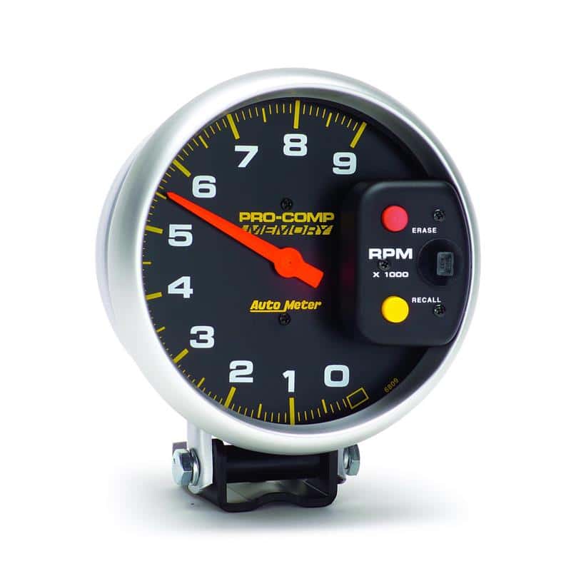AutoMeter — Autometer Pro-Comp 5in / 0-9K RPM / Pedestal w/Peak Memory Tachometer
5" TACH, 9,000 RPM, - view 3