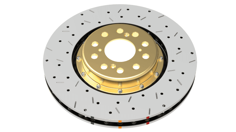 DBA — DBA 04-07 STi/2017 BRZ w/Perf. Pkg. 10 Hole Front Drilled/Slotted 5000 Series 2 Pc Rotor w/Gold Hat
5000 Series Rotor,GD
Brake Rotor - view 5