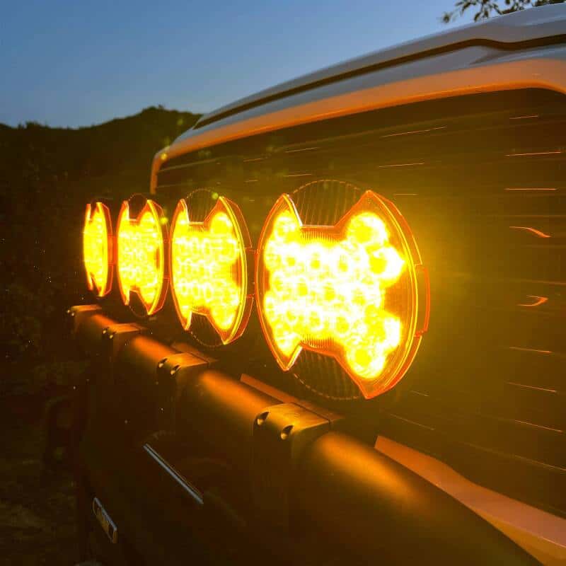 KC HiLiTES — KC HiLiTES SlimLite 8in. LED Light Shield SAE Driving (Shield Only) - Selective Yellow - view 3