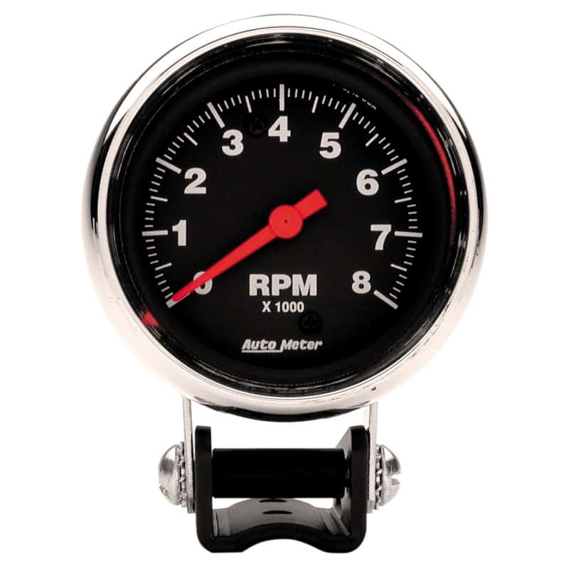 AutoMeter — AutoMeter Gauge Tachometer 2-5/8in. 8K RPM Pedestal Traditional Chrome
2-5/8" TACH, 8,000 R - view 1